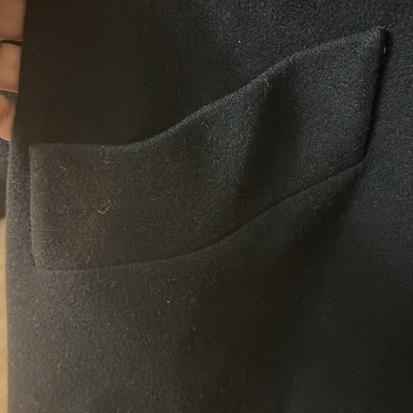 Vtg 90s Womens Black London Fog 100% Wool Overcoat Union Sz 8P - Picture 10 of 11